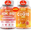 NEVASS 2Pack Vitamina ADK cu B12 Gume + 1Pack CoQ10-250 mg Gume umplute