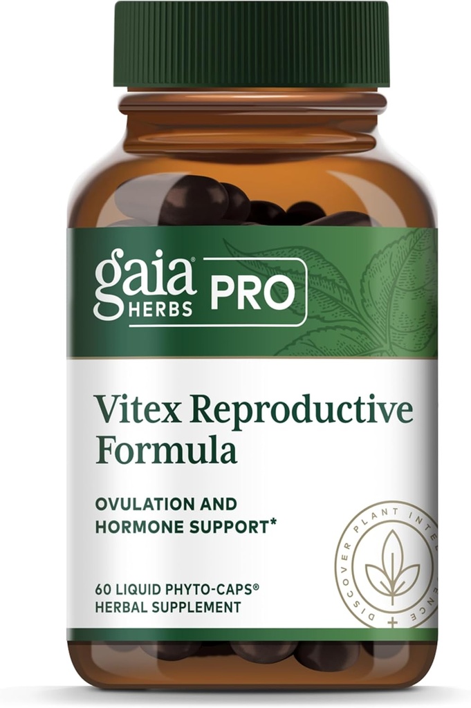 Gaia Herbs Pro Vitex Healthyve Formula - Laguntzak Ovulation osasuntsua etaveve funtzioa* - Chaste Tree Berry, Dandelion Root eta Ginger Root-ekin osagarria - 60 Liquid Phyto-Caps (30 zerbitzatu)
