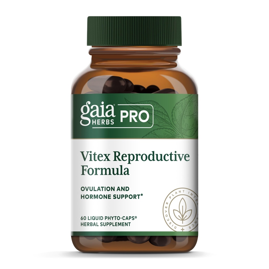 Gaia Herbs Pro Vitex Reproductive Formula - Aids Healthy Ovulation & Reproductive Function* - Supplement with Chaste Tree Berry, Dandelion Root & Ginger Root - 60 Liquid Phyto-Caps (30 Servings)