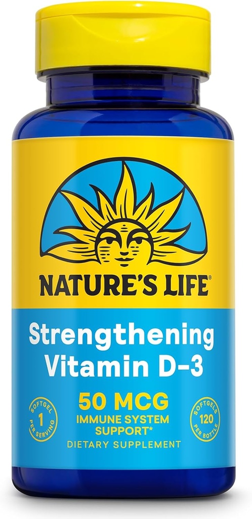 Nature's LifeBoosting Vitamin D3 2000 IU (50 mcg) - Vitamin D - Bone Health ve Immune Support Supplement - Easy-to-Swallow Softgels - 60-Day Garanti, Lab TY - 120 Hizmet, 120