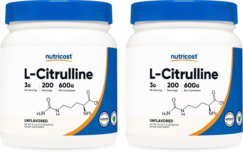 Nutricost Pure L- Citrulin (Base) прах (600 грама) (2 бутилки)