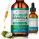 Soursop Bitters Liquid Drops Supplement with Irish Sea Moss & Turmeric for Cellular Support, Immune System Boost, Liver Health, Soursop Graviola Liquid Leaves Extract 2 Month Supply 60ML