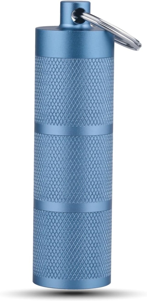 Impermeável Keychain Pill Holder - Caixa de comprimidos compacta, portátil e segura com 3 compartimentos - Caixa de comprimidos de bolso e recipiente para medicação diária em movimento, azul