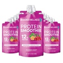 Σχεδιαστής Wellness Protein Smoothie, Αληθινά Φρούτα, Πρωτεΐνη 12g, Χαμηλή Καρβίδα, Μηδενική Προστιθέμενη Ζάχαρη, Χωρίς Γλουτένη, Χωρίς ΓΤΟ, Χωρίς Τεχνητά Χρώματα ή Γεύσεις, Καρποί Πάθους Βατόμουρο, 12 Μέτρα