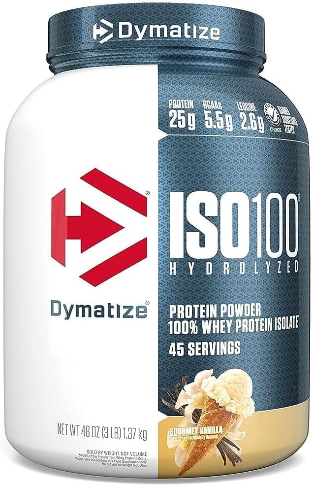 Dymatize ISO 100 Whey 蛋白质粉末隔热, 果酱香草( 45 services)