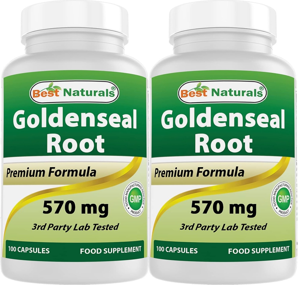 Best Naturals Goldenseal Root 570 mg (Non-GMO) 100 capsules (100 telling (verpakking 2))