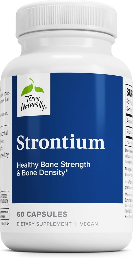 Terry Luonnollisesti Strontium - Bone Health & Strength - Support with Vegan Capsules - Health Superior Imeytyminen - 60 kapselia