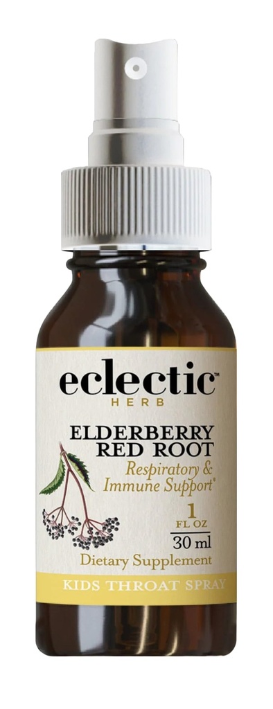 Eclectic Herb - Elderberry Red Root Throat Spray Kids | Respiratory & Immune Support | Non-GMO, Gluten-Free (1 fl oz | 30 ml)
