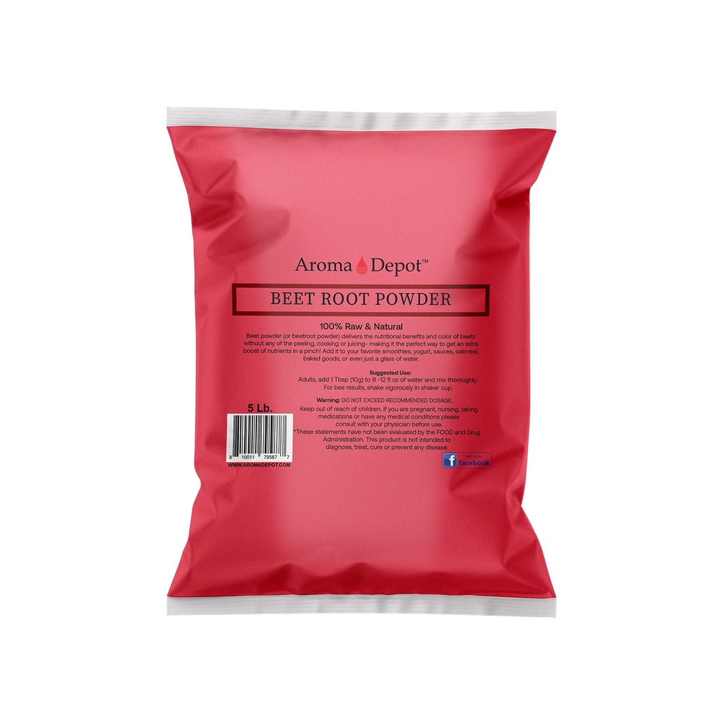 Beet Root Powder 5 lb. by Aroma Depot Raw & Non-GMO I Vegan & Gluten Free I Nitric Oxide Booster I Boost Stamina and Increases Energy I Immune System Booster I 100% Natural