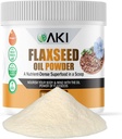 AKI Flaxseed Oil Powder - Packed with Essential Nutrients Like Omega-3 Fatty acids, Fiber, & Lignans - Free from Изкуствени добавки, Made with Ideal Quality Containents (5.30oz/150g)