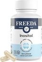 FREEDA Pure Inositol kapsulės - Mio- Inositol hormoniniam balansui, kiaušidžių funkcijos ir nuotaikos palaikymas - Kosheris, Vegetaras, Pagaminta JAV - 100 Count, 100- Day supply - Palaiko Membrane Health