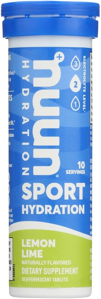 Nuun Aktiboak: Lemon+Lime Electrolyte Hobetutako Edari Tabletak (6-Pack 10 Tablet)6