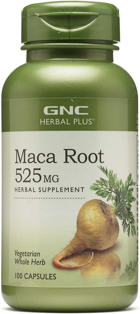 GNC bylinné Plus Maca Root 525mg, podporuje vitality, 100 Kapsule
