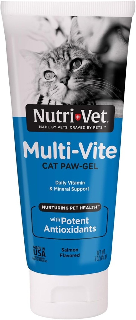Cats, Daily Vitamin, Kitten materialları, Immune Support, Cat Vitamini, Potent Antioksidlər, Multi-Vitamin Paw Gel, Senior Feline Supplements, 3 oz