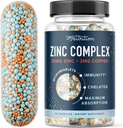 Cink-kiegészítés Microbeadlets for Immune & Acne Supporting (Immun & Acne Support) 124; Nagy arányú abszorbálható Cink Bisglicinate & Orotate with 2 mg Chelated Copper + B6 Vitamin) 124; Vegan, Gluten- Free X4; 60 Capsules (2 hónapos ellátás)