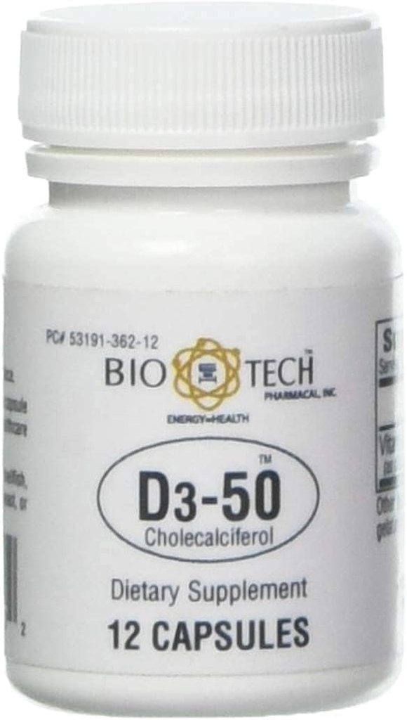 Bio- Tech Pharmacal Vitamin D3 (D3-50k IU, 12 Count)
