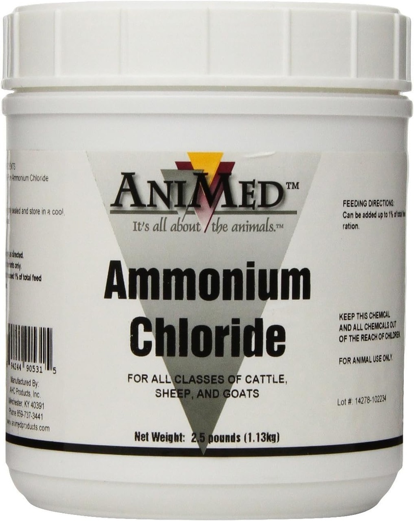 AniMed Powder 99.9-Percent Ammonium Kloride for hestehunder katter ku sauer og geiter, 2,5-Pound...