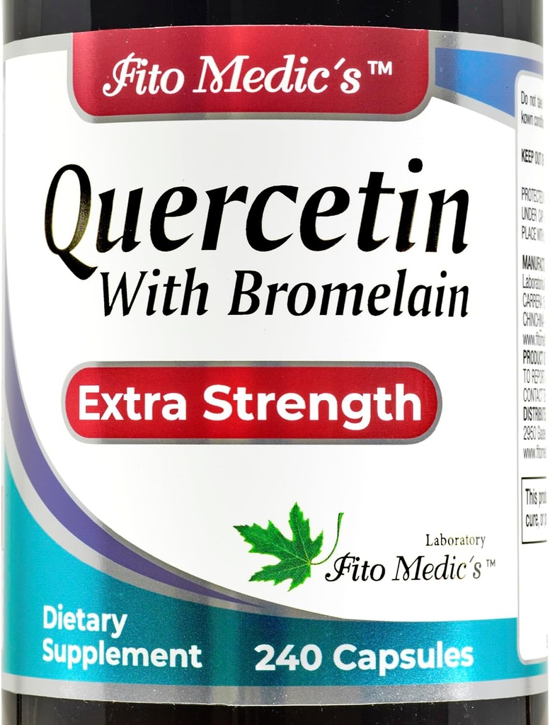FITO MEDIC'S Lab . Quercetin with bromelain . 240 Capsules . quercetin . bromelain supplement . quercetin supplements . Ultra high Absorption . bromelain.