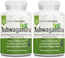Herbal Nutrition Organic Ashwagandha 1300mg Max Strength, Two Bottle Pack, 120 Kapseln Plus Schwarzer Pfeffer für Bioverfügbarkeit
