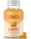 Turmérske Gummy pre dospelých (60 gróf, 30-dňový zdroj) - Turmérske kurkumín Supplement Gummies w/Čierna paprika pre spoločnú podporu* - Zázvor ochutená, non-GMO, Vegan, Gluten-Free Joint Supplement