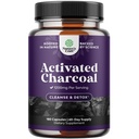 Natures Craft Activated Charcoal Pills Detox & Cleanse - Purifying Coconut Capsules with 1200 mg Per Serving for Bloating Relief - Active Detox Supplement for Body & Gut Health -180 Count