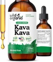 Wild & Organic Kava Tincture 400 mg - Mood Support Supplement - Calming Root Ekstraktı maye Drops - 2-Month Supply - Vegan, Sugar & Alkol-Free Drops - 2 fl oz