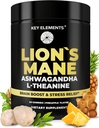 Indar handia atera Lehoiaren onddo organikoak Ashwagandha eta L-Theaninerekin - Potent Lion's Mane Brain Supplements for Memory & Relaxation - perretxikoak Focus