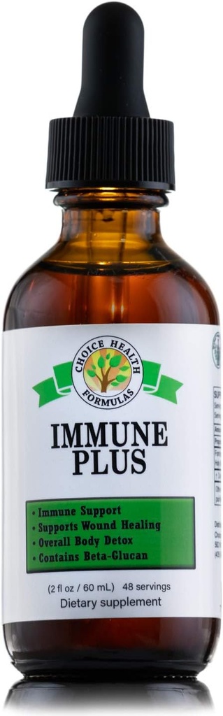 Choice Health Immune Plus (2 oz) Celková telesná detoxikácia, sila imunity, hojenie rany a imunitná podpora Posilňovacia diétna doplnok - Vegan, Non GMO & Gluten Free