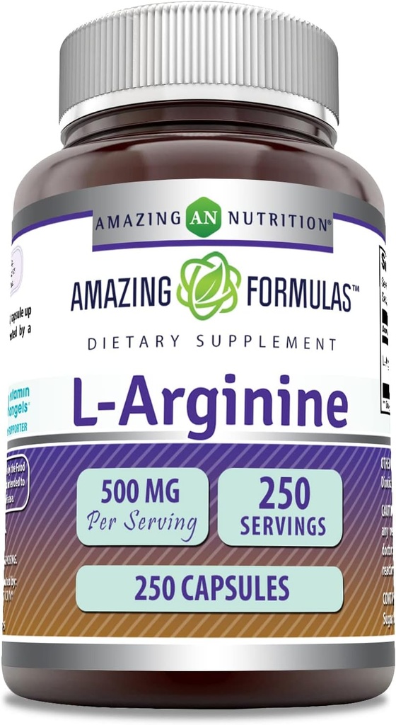 Amazing Formula L-arginiini Supplement ... 500 Mg... 250 kapselia...Aminohappo Supplement for men & women...
