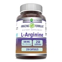 Amazing Formulas L-Arginine Supplement | 500 Mg | 250 Capsules | Amino Acid Supplement for Men & Women | Non-GMO | Gluten Free | Made in USA