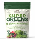 Country Farms Super Greens Natural Flavor, 50 Organic Super Foods, USDA Organic Drink Mix, Fruits, Vegetables, Super Greens, with Fiber, Mushrooms & Probiotics, Supports Energy, 60 Servings, 900g
