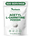 Purisure Acetyl L-Carnitine Powder ALCAR Powder, Amino Acid Supplement, Acetyl L-Carnitine Supplement for Better Cognitive Performance and Muscular Endurance, Gluten Free, Non-GMO, 250g (8.8 oz)