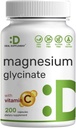 Magnezyum Glycinate 500 mg Per Capsule (1000 mg Per Servisi) Plus Vitamin C, 240 Capsules - Easy Abors için% 100 Chelated - Essential Mineral Supplement