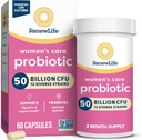 Renew Life Women's Probiotic Capsules, 50 Billion CFU Garantiert, Unterstützt pH Balance, Vaginal, Urinary, Verdauungs- und Immungesundheit(2), L. Rhamnosus GG, Dairy, Soy und Glutenfrei, 60 Count