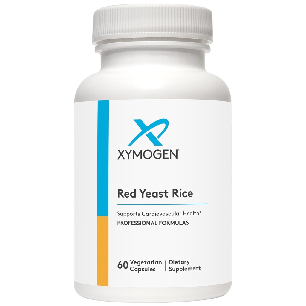 XYMOGEN Yeast Rice - Heart Health & Cardiovascular Support - Maintain Healthy Blood Lipid & Cholesterol Levels - Monacolin K & Citrinin-Free - Vegetarian, Non-GMO & Gluten Free - 60 Capsules