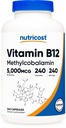 Nutricost Vitamin B12 (Methylcobalamin) 5000mcg, 240 Capsules - Vegetarian Caps, Non-GMO, Gluten Free B12 Supplement