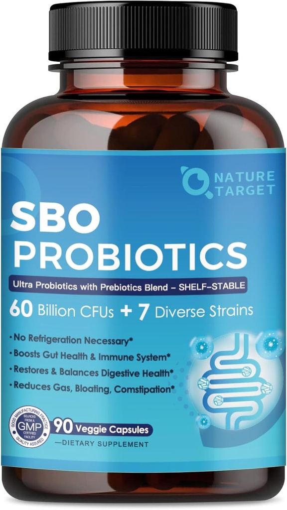 Immune, Gut Health, SBO Probiyotik Support Occasional Constipation, Gas & Bloating, 90 Veggie Capsules