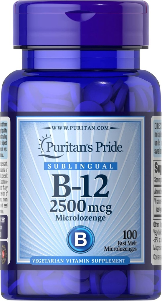 Puritán pride B- 12 2500 mcg microlozenges, 100 gróf