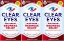 Clear Eyes Maximum Redness Eye Relief Eye Drops, 0.5 Fl Oz, Pack of 3