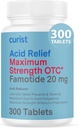 Curist Famotidine 20mg Bulk Pack(300个计数片) 用于心脏烧伤救济的酸性复方药 - OTC 最大强度胃酸减少剂 - 用于消化心烧救济的抗酸性减量药