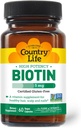 Country Life - Biotin High Potency, 5 mg - 60 Vegen капсули