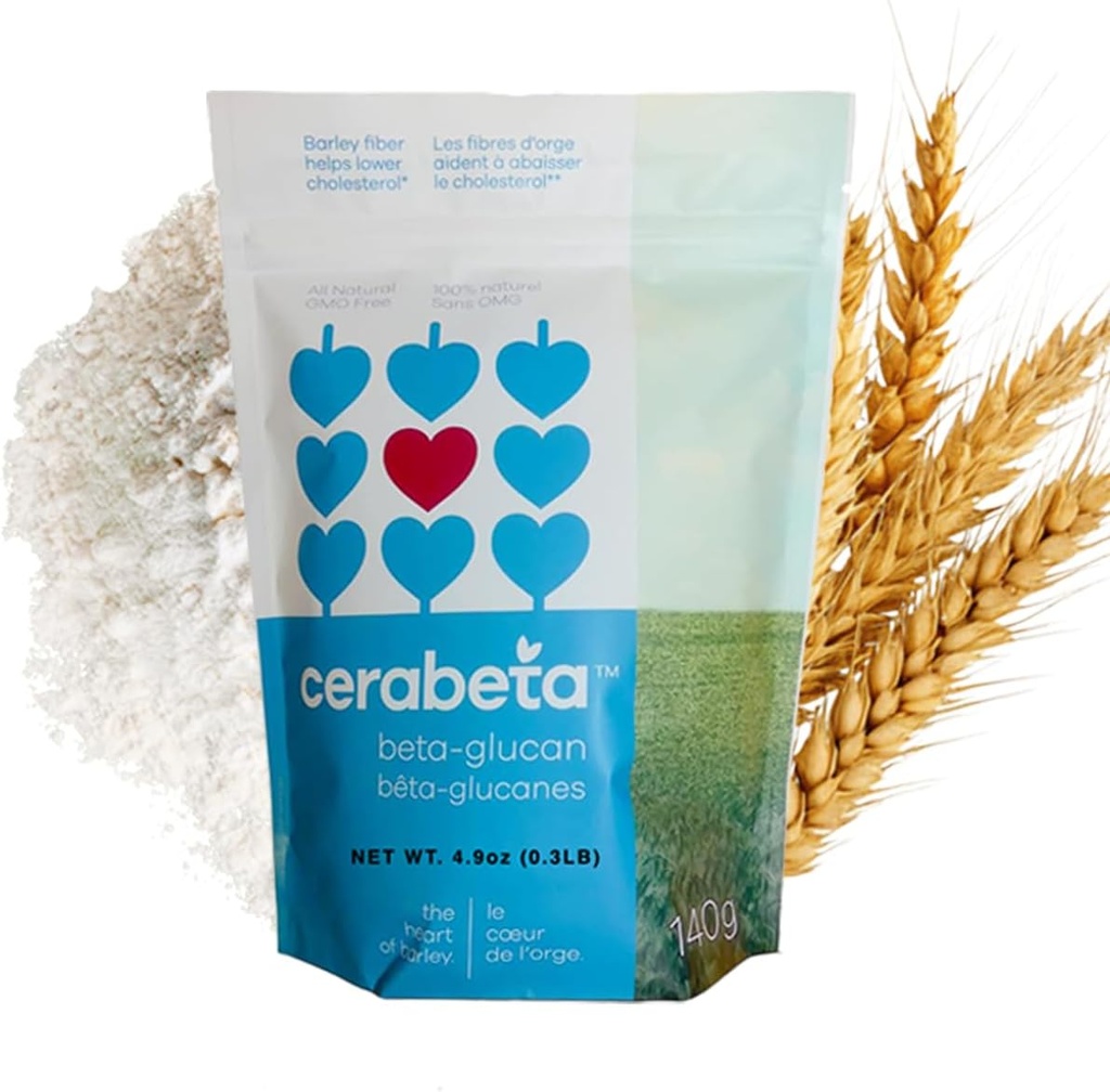 Cerabeta Barley Beta-Glucan Daily Supplement Toz, 4-in-1 Natural Fiber, Single material, Sugar-Free, Non-GMO.