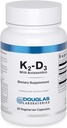 Douglas Laboratories K2-D3 con Astaxanthin - Antioxidante Soporte para Huesos, Función Inmune &quot; Salud Vascular* - Con Menaquinone-7 &quot; D Vitamina - 30 cápsulas vegetarianas
