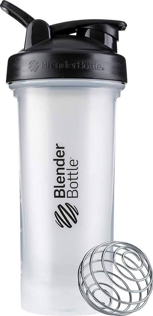 BlenderBottle Klassik V2 Şüşə Şərhlər və Pre Workout, 28-Ounce, Clear/Black