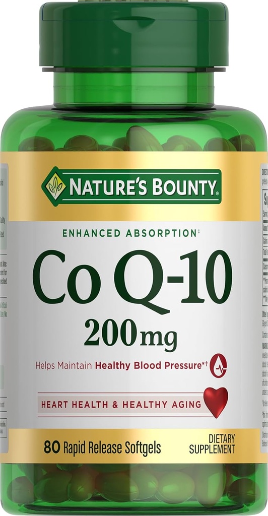 自然的丰盛 CoQ10,支持心脏健康,饮食补充,200mg,80快速释放软胶
