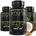 (3 Pack) Smarter Energy Pills, 200mg Caffeine & Coconut MCT Oil with Maca Root, 150 Liquid Softgels