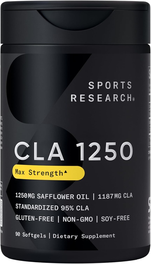 Sports Research CLA - 1250mg kanssa aktiivinen konjugoitu Linoleic Acid miesten ja naisten ...