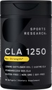 CLA Research ด้านกีฬา - 1250 mmg with conjogled Lonoleic acid for Men and Women | Non-GMO, Soy & Glutene Free - 95% (90 Softgells)