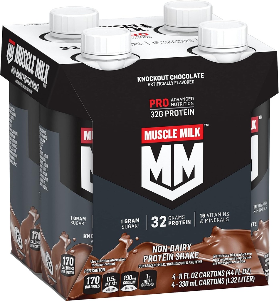 Muskelmelk Pro-serien Proteinshake, Knockout sjokolade, 4 greve