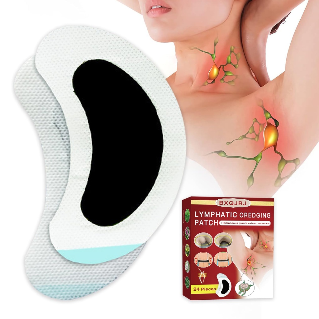 24Pcs/Box Herbal Lymph Nodes Patch,Lymphatic Drainage Patch/Patches,Herbal Lymphatic Drainage Care Patch,Neck Lymph Nodes Patch, Lymphatic Massage for Men and Women